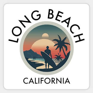 Long Beach - California (with Black Lettering) Magnet